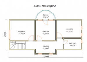 План мансарды